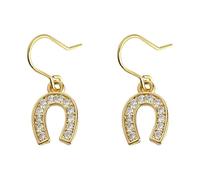 Cute Horseshoe Dangle Drop Earring for Women Cubic Zirconia Hook Dangling Earrings Sparkling Crystal U-shaped Unique Gift Jewelry Birthday Valentine's Day Graduation