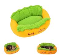 Cute Hot Dog Design Dog Bed, Soft Short Plush Pet Lounger with Zippered Removable Cushion, Warm Washable Dog Mat for Small to Medium Dogs & Cats (1pc, M)