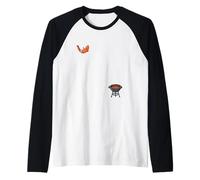 Cute Hot Dog Diving Into Grill - Funny Kawaii BBQ Summer Raglan Baseball Tee