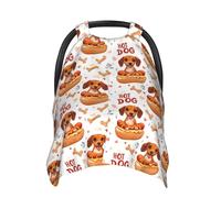 Cute Hot Dog Print Baby Car Seat Covers, Breathable Nursing Cover Breastfeeding Cover, Stroller Covers, Multi-use Infant Carseat Canopy, Baby Boys Girls Newborn Essentials