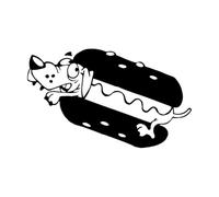 Cute Hot Dog Wall Sticker Kitchen Waterproof Window Wall Decor Fast Food Dining Room Resturant Logo Vinyl Removable Decals Large - 57x93cm