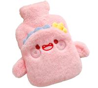 Cute Hot Water Bottle, 1L Large Hot Water Bottle, Cute Animal Hots Waters Bottles, Kids Hots Waters Bottles Fluffy Hotss Waterss Bag for Hand Feet Warmer Neck Shoulder Pain Relief (Pink)
