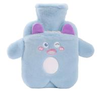 Cute Hot Water Bottle for Kids, Novelty Animal Hot Water Bottle with Cover, 26x17cm Blue Monster Design for Winter Warmth, Indoor Use in Office, Living Room, and Bedroom