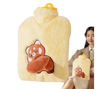 Cute Hot Water Bottle, Hot Water Bottle with Lid - 900ml Plush Hot Water Bottle | Large Capacity Hot Water Pack, Compress and Warm, Lime Water Bottle