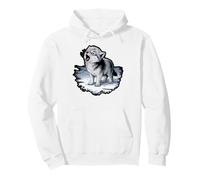 Cute Howling Cartoon Wolf Design Pullover Hoodie
