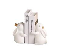 Cute Hug Rabbit Decorative Bookends Resin Couple Rabbit Figurine Book Ends Stands Organizer Unique Loving Bunny Sculpture Statue for Wedding Home Decor