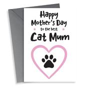 Cute, humorous dog mother’s day card from the cat for the best cat mum
