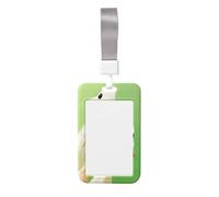 Cute Humorous White Smile Ducks Sliding Id Badge Holder Hard Plastic Work Card Case Name Tag Protector for Nurses Office