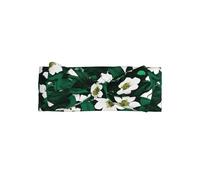 Cute Hunter Green Floral Petals Pattern Print Baby Bow Headband â€“ Full Moon Gift for Newborns, Toddlers â€“ Skin-Friendly Hair