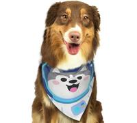 Cute Husky Astronauts On Space Dog Bandanas Adjustable Kerchief Triangle Bibs Scarf Washable Soft Pet Bandanas for Medium Large Puppy Cats Pet Costume Accessories Decoration