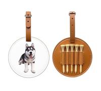Cute Husky Brown Golf tee Storage Bag - Easy to Carry Around and More efficient in Playing Golf