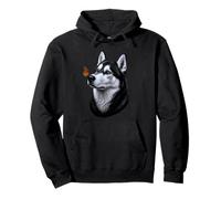 Cute Husky Butterfly On Nose Dog Lover Pullover Hoodie
