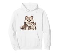 Cute Husky Dog and Puppy Animal Design Pullover Hoodie