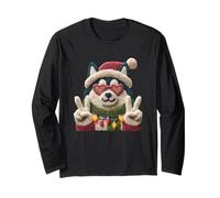 Cute Husky Dog Lover Winter Fun Cartoon Design Long Sleeve T-Shirt