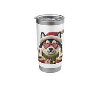 Cute Husky Dog Lover Winter Fun Cartoon Design Stainless Steel Insulated Tumbler