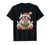 Cute Husky Dog Lover Winter Fun Cartoon Design T-Shirt