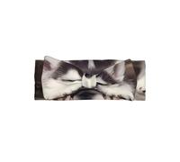 Cute Husky Dog Print Baby Bow Headband - Delicate & Sensitive for Newborns, Stretchy Nylon Headbands