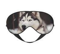 Cute Husky Dog Printing Sleep Mask for Women Men Double-Sided Print Soft Silk Eye Masks Eye Sleep Shade Cover