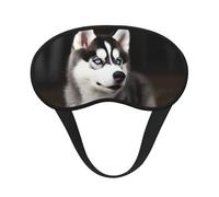 Cute Husky Dog Sleep Mask for Side Sleeper Eye Mask for Sleeping Light Blocking Soft Breathable Sleep Eye Mask for Women Men Adjustable Elastic Strap Travel Nap Blackout Eye Shade Cover