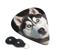Cute Husky Guitar Picks 6-Pack - Pick Set (0.46mm / 0.71mm / 0.96mm) Suitable For Guitar And Ukulele Playing