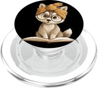 Cute Husky Reading Dog Book Lover Animal Graphic Baby Puppy PopSockets PopGrip for MagSafe