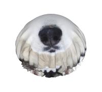 Cute Husky,Shower Cap Nightcap Double Layer Waterproof Elastic Bath Cap Reusable Hair Cap