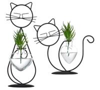 Cute Hydroponic Bulb, Vase Propagation Stations, 2 Pcs Iron Stands With Glass Terrariums For Indoor Plants, Propagation Vase For Aquatic Plants Ferns, Propogated Plant Jars