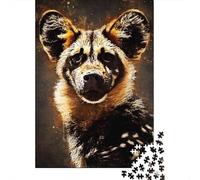 Cute Hyena Adult Jigsaw Puzzle, 1000 Pieces, 38x26cm/1000pcs; Low-dust White Cardboard Pieces; Shared Family Time Around The Table