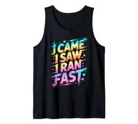 Cute I Came I Saw I Ran Fast P.E Teacher Run On Sports Fast Tank Top