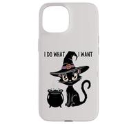 Cute I DO WHAT WANT My Cat Witch Magical Black Meow I'm Fine Case for iPhone 15