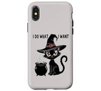 Cute I DO WHAT WANT My Cat Witch Magical Black Meow I'm Fine Case for iPhone X/XS