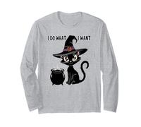Cute I DO What Want My Cat Witch Magical Black Meow I'm Fine Long Sleeve T-Shirt