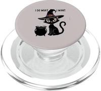 Cute I DO WHAT WANT My Cat Witch Magical Black Meow I'm Fine PopSockets PopGrip for MagSafe
