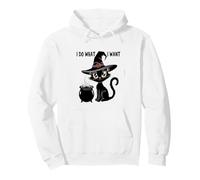 Cute I DO WHAT WANT My Cat Witch Magical Black Meow I'm Fine Pullover Hoodie