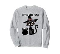 Cute I DO WHAT WANT My Cat Witch Magical Black Meow I'm Fine Sweatshirt