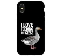 Cute I Love Feeding The Geese Men Women Children Case for iPhone X/XS