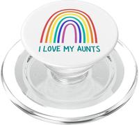 Cute I Love My Aunts Rainbow Family Lesbian Aunt Couple PopSockets PopGrip for MagSafe