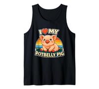 Cute I Love My Potbelly Pig Vintage Potbellied Piggy Tank Top