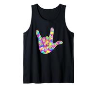 Cute I Love You Hand Sign Language ASL Hippie Aesthetic Tank Top