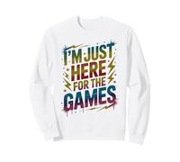 Cute I’M JUST HERE FOR THE GAMES Games Begin Teacher Jump On Sweatshirt