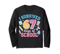 Cute I Survived 67 Days of School 6 7 100 Graphic Long Sleeve T-Shirt