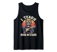 Cute I Teach ROCKSTARS Cat Mom Teacher Band Crew Choir Tank Top