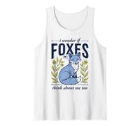 Cute I Wonder If Foxes Think About Me Too Forest Fox Tank Top