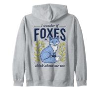 Cute I Wonder If Foxes Think About Me Too Forest Fox Zip Hoodie