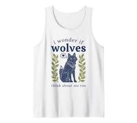 Cute I Wonder If Wolves Think About Me Too Animal Art Tank Top