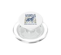 Cute I Wonder If Wolves Think About Me Too Folk Art PopSockets PopGrip for MagSafe