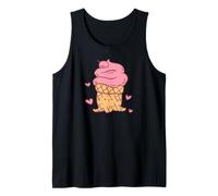 Cute Ice Cone Character Pink Hearts Adorable Kawaii Tank Top