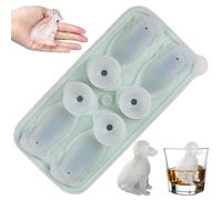 Cute Ice Cube Tray 4-Cavity Labrador Dog Ice Cube Trays 3D Dog Ice Cube Mold with Funnel Design Lid Easy Release Silicone Ice Mold for Whiskey Cocktails Iced Coffee, Ice Cube Tray