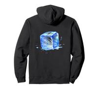 Cute Ice Cube With Splashes Watercolor Painting (On Back) Pullover Hoodie