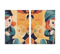 Cute Illustration Passport Holder Cover PU Leather Waterproof Passport Case Travel Wallet with Credit Card Slots for Women Men, style, 20.3x13.8cm